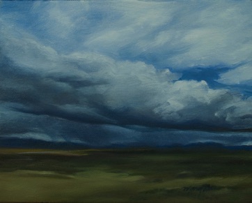 Rains Approaching Santa Fe
oil on canvas
8” x 10”